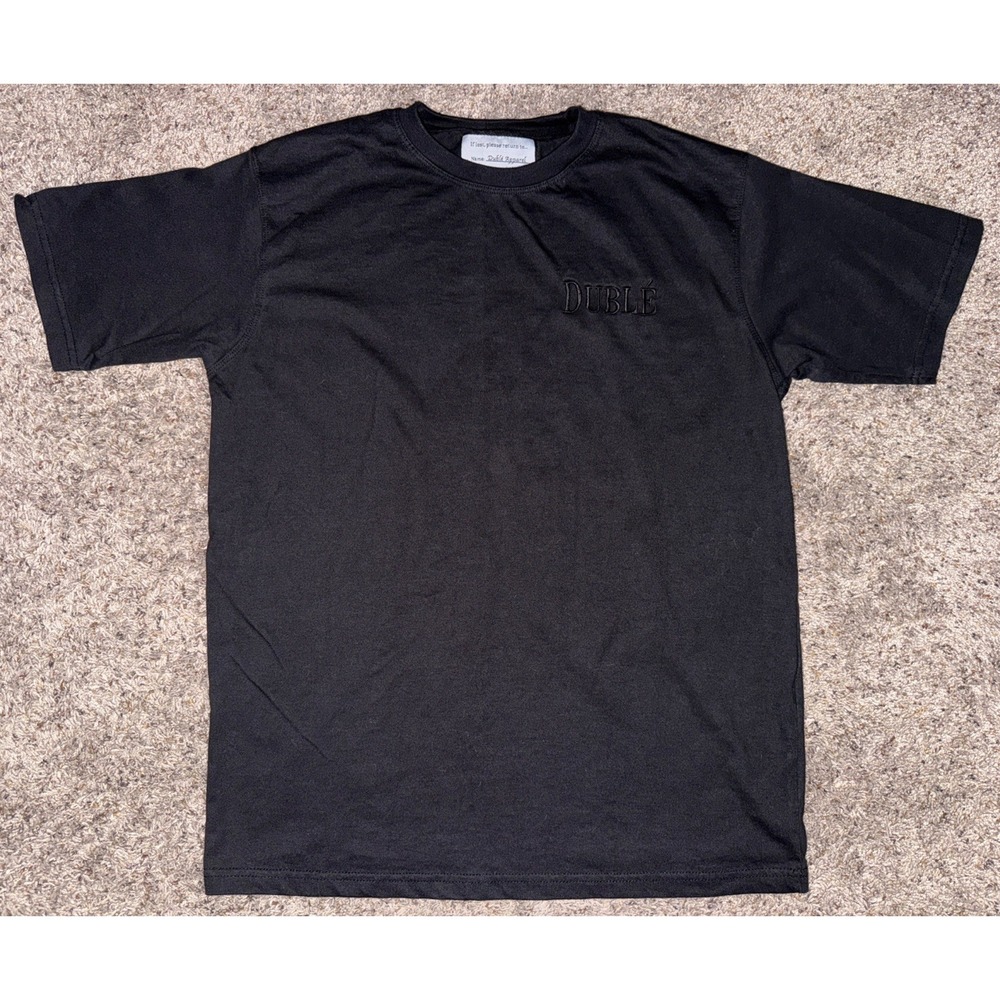 Duble Apparel Mens‎ T Shirt Size L  Cotton Tee T-shirt Streetwear Black